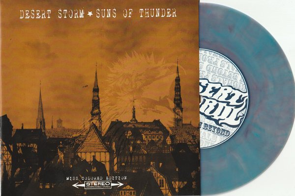 DESERT STORM/SUNS OF THUNDER -Split 7"- swamp green vinyl with brown artwork middcolored